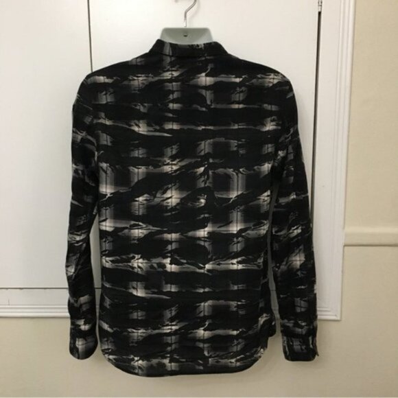 All Saints Bissau Asymmetric Plaid Long Sleeve Shirt - Picture 5 of 8